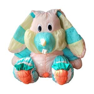 Vintage Easter Bunny Carrot Feet Puffalump Good Stuff Pastel Retro 90s Plush